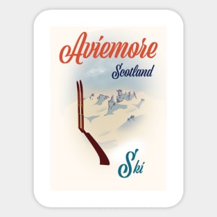 Aviemore Scotland Ski poster Sticker